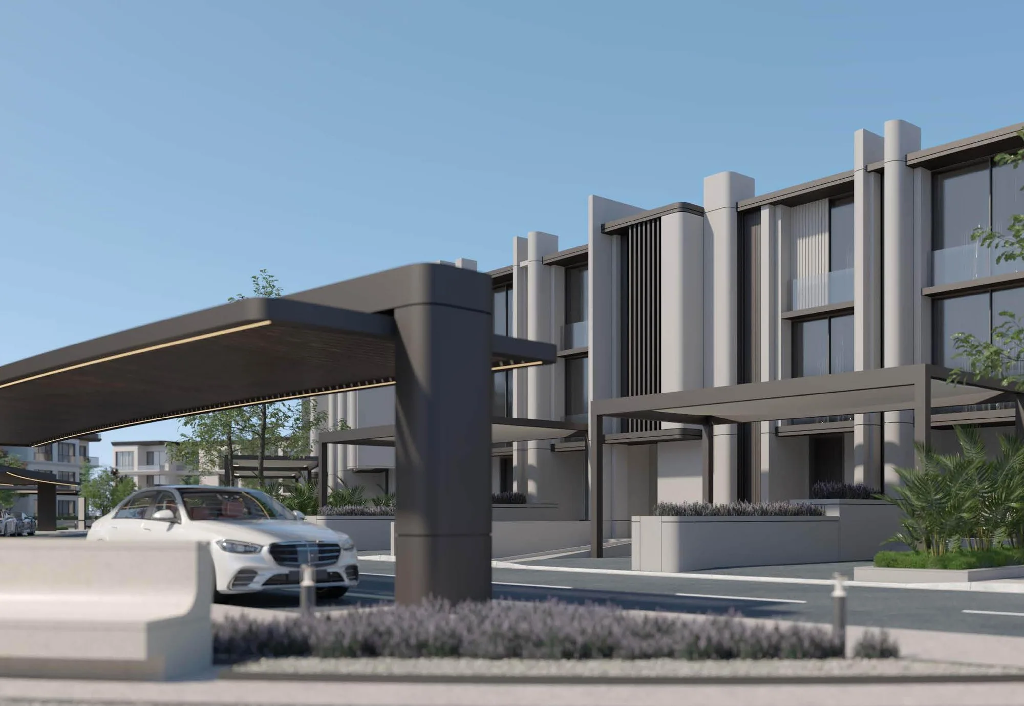 تصميم تخيلي: Townhouse block entrance