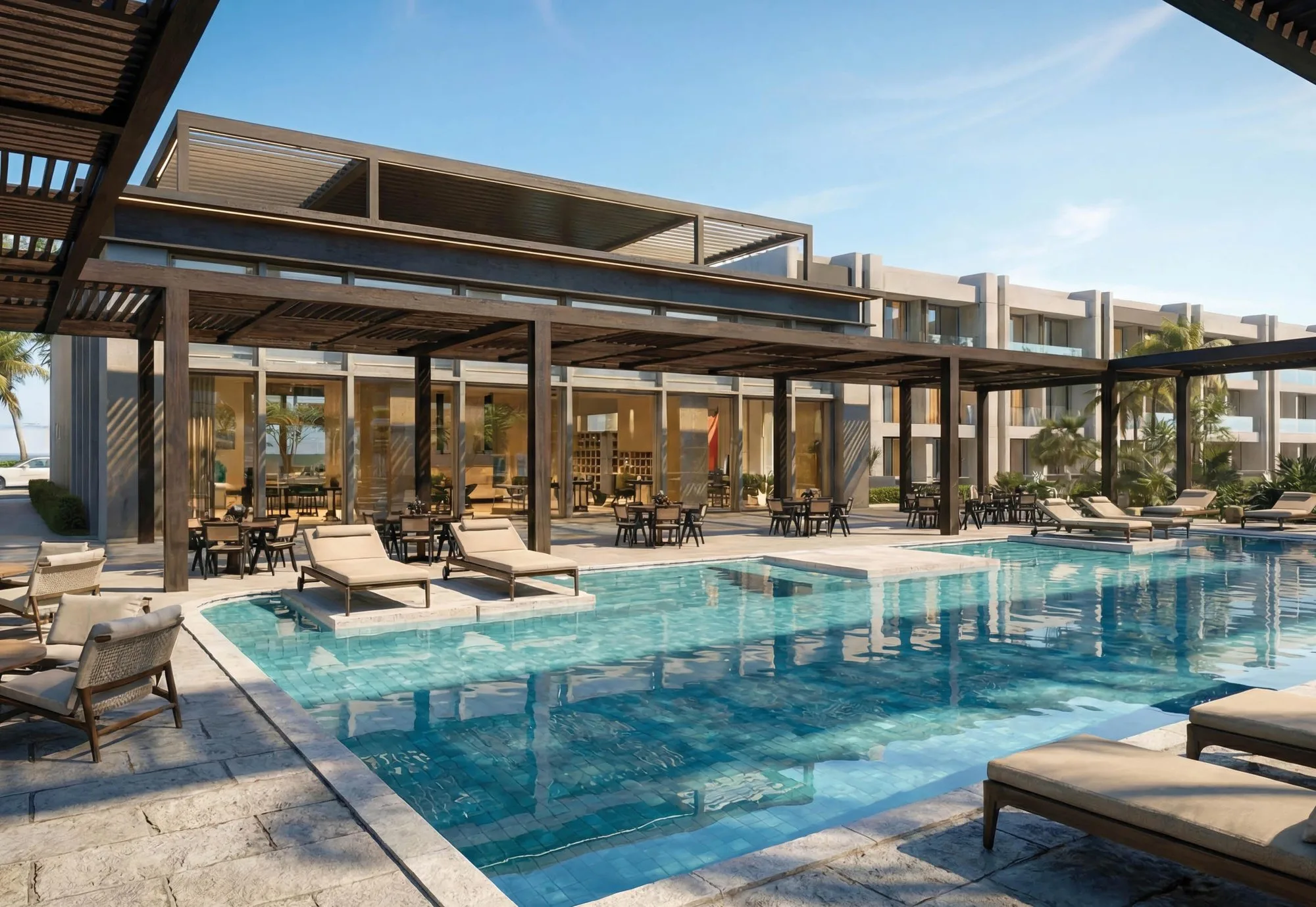 تصميم تخيلي: Community pool deck