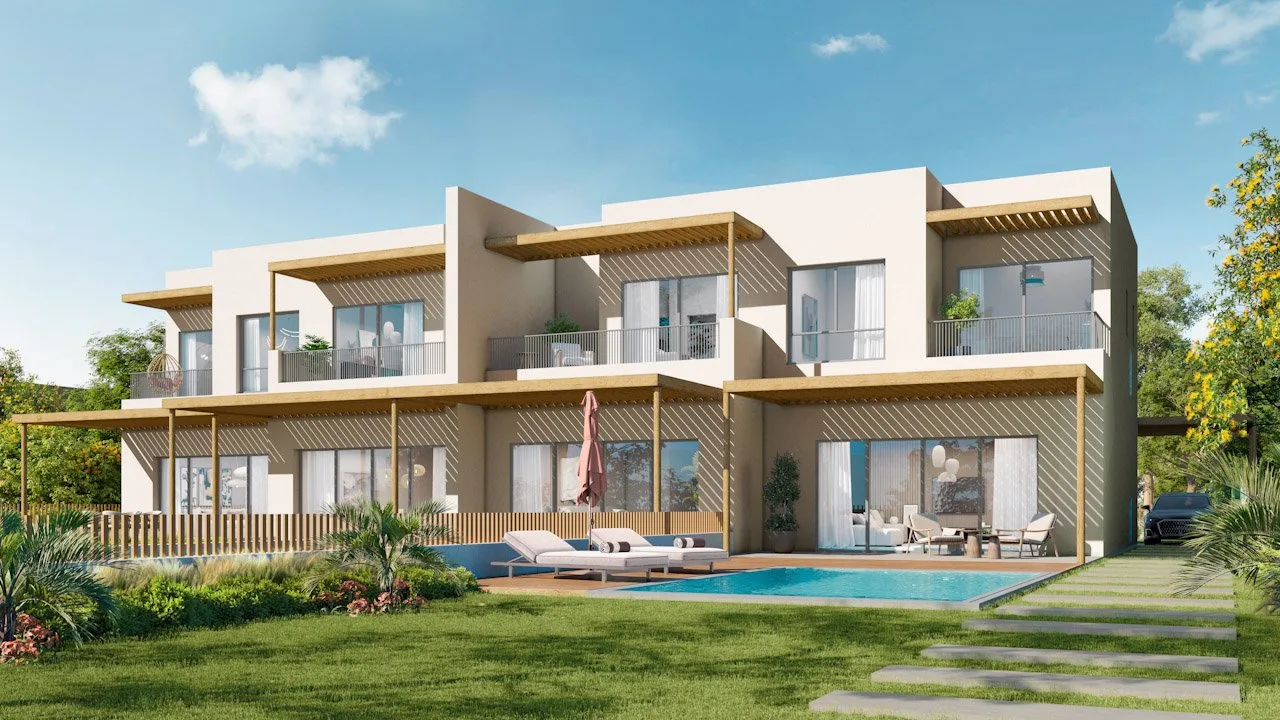 تصميم تخيلي: Townhouses, garden side
