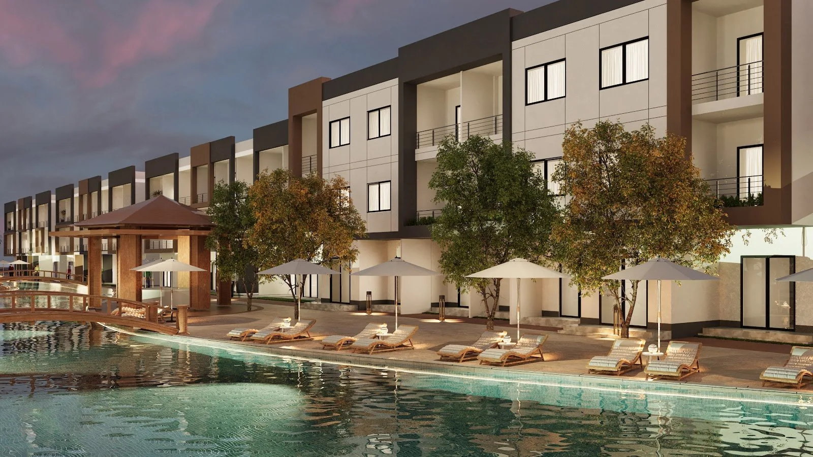 تصميم تخيلي: Residential court with pool