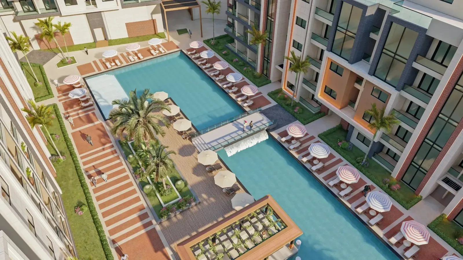 Recreación: Landscaped pool (developer render)