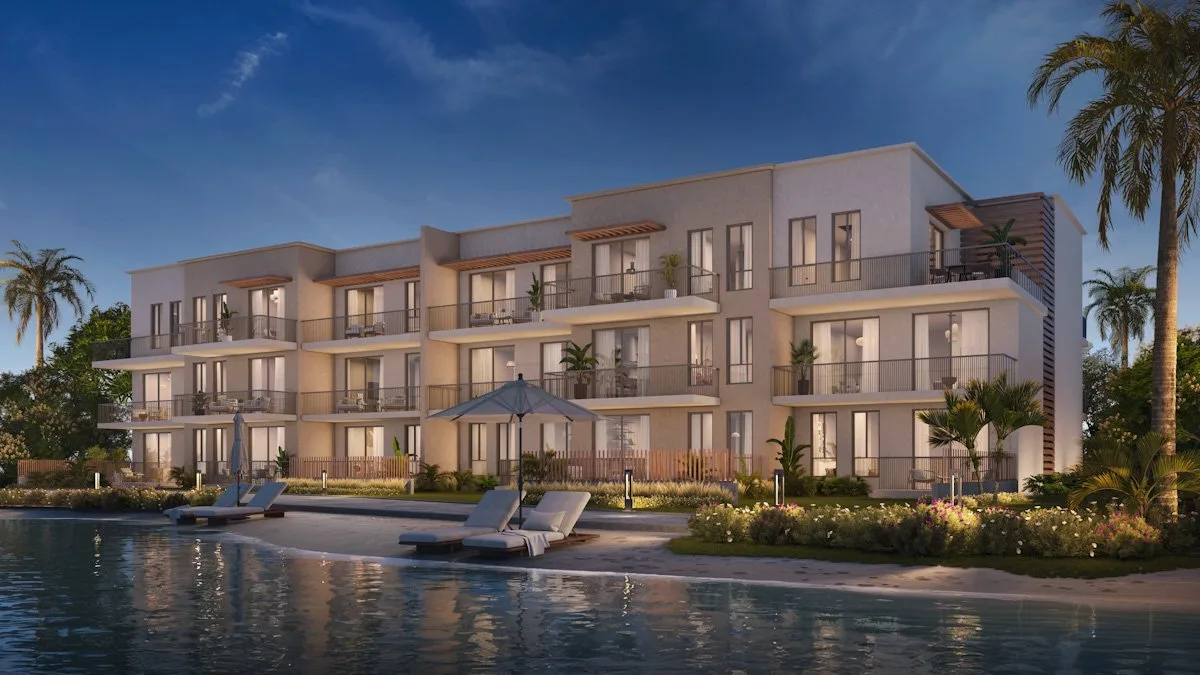 تصميم تخيلي: Apartment buildings on the lagoon