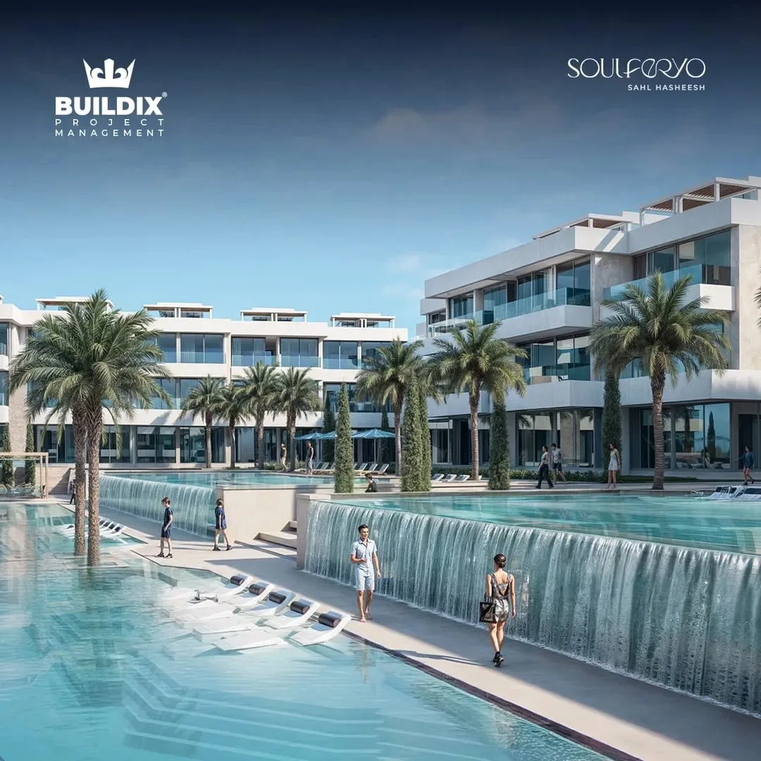 تصميم تخيلي: Pool with water feature (developer render)