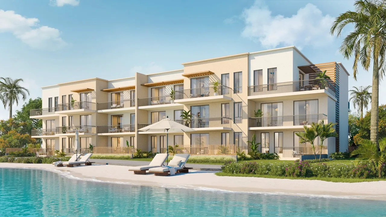 تصميم تخيلي: Apartment Building A, garden side