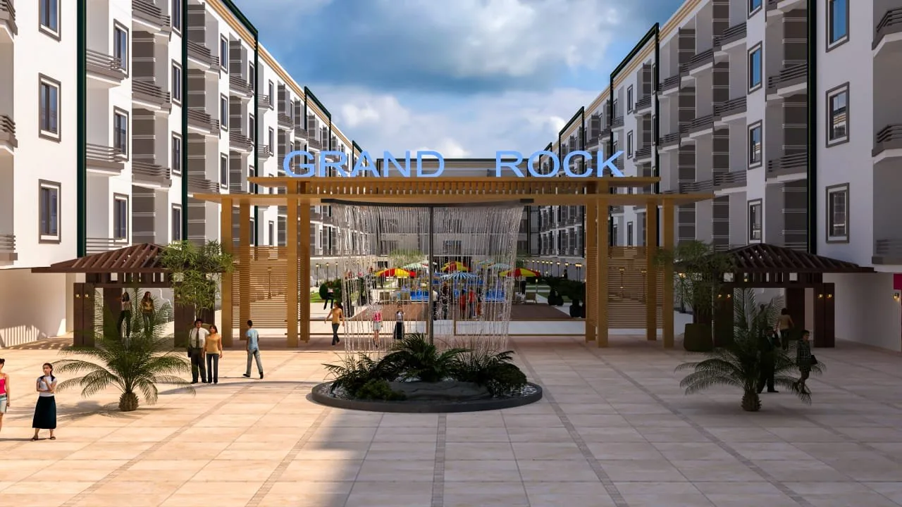 تصميم تخيلي: Developer's render of the Grand Rock entrance gate