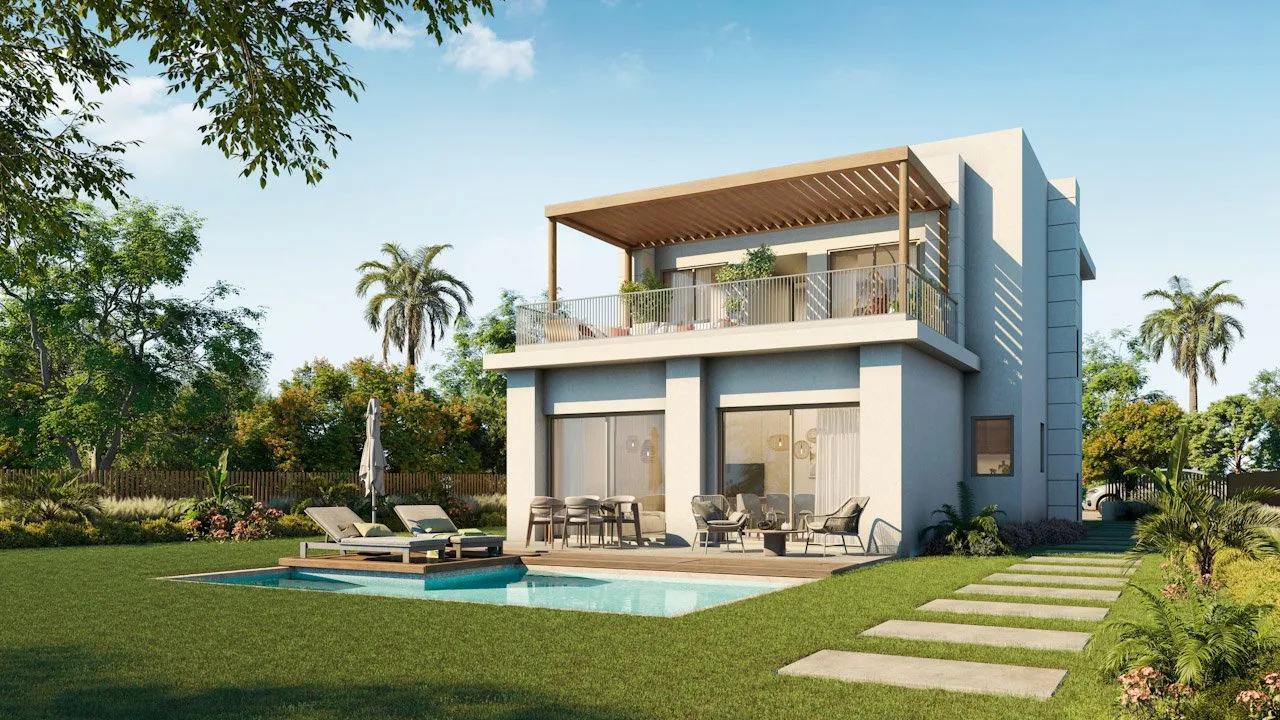 تصميم تخيلي: Villa D (160 m²), garden side