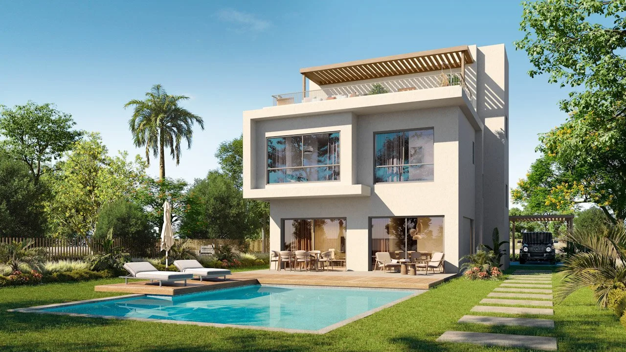 تصميم تخيلي: Villa B (233 m²), garden side