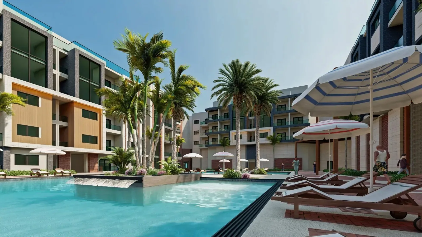 Recreación: Pool terrace (developer render)